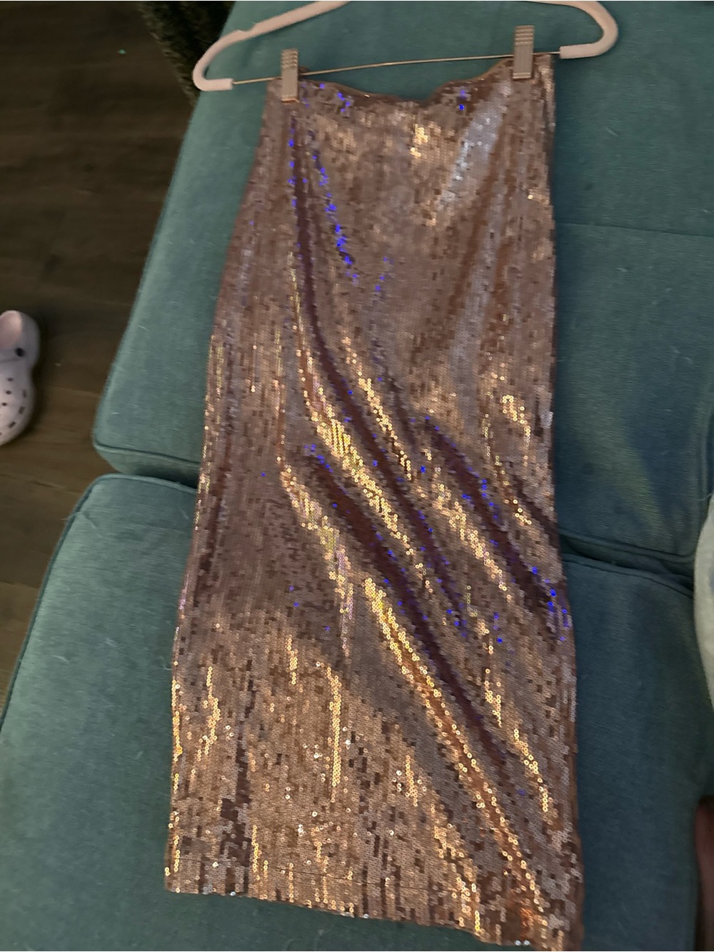 Sequin Midi Skirt in Rose Gold long xs/s sooo cute so sparkly  (see video)